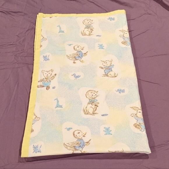 VINTAGE handmade baby blanket quilt 37.5”x60” - Picture 1 of 15
